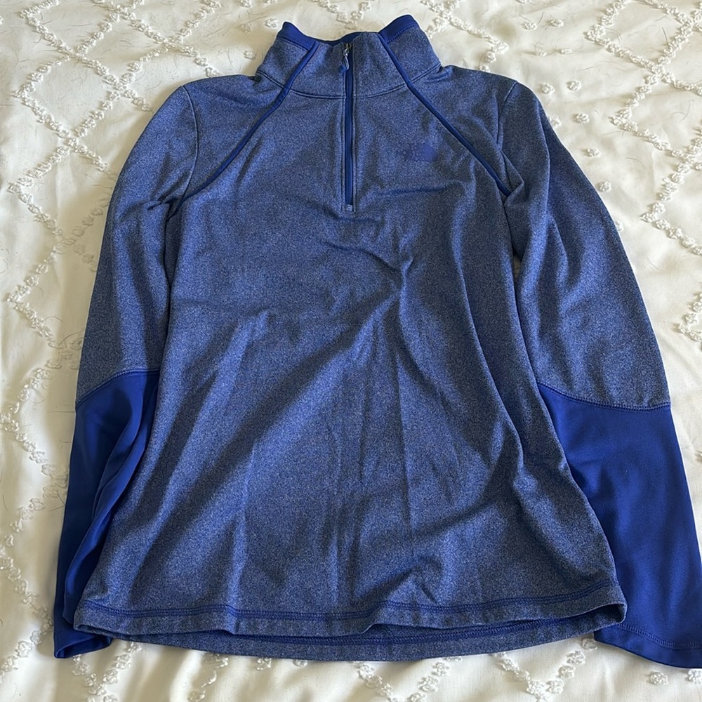 The North Face quarter zip, medium, purple/ blue